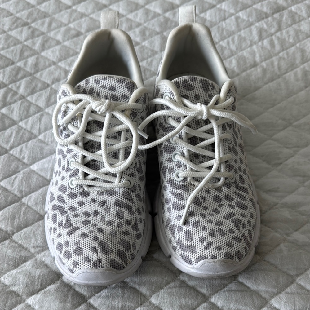 Women's White and Gray Sneakers